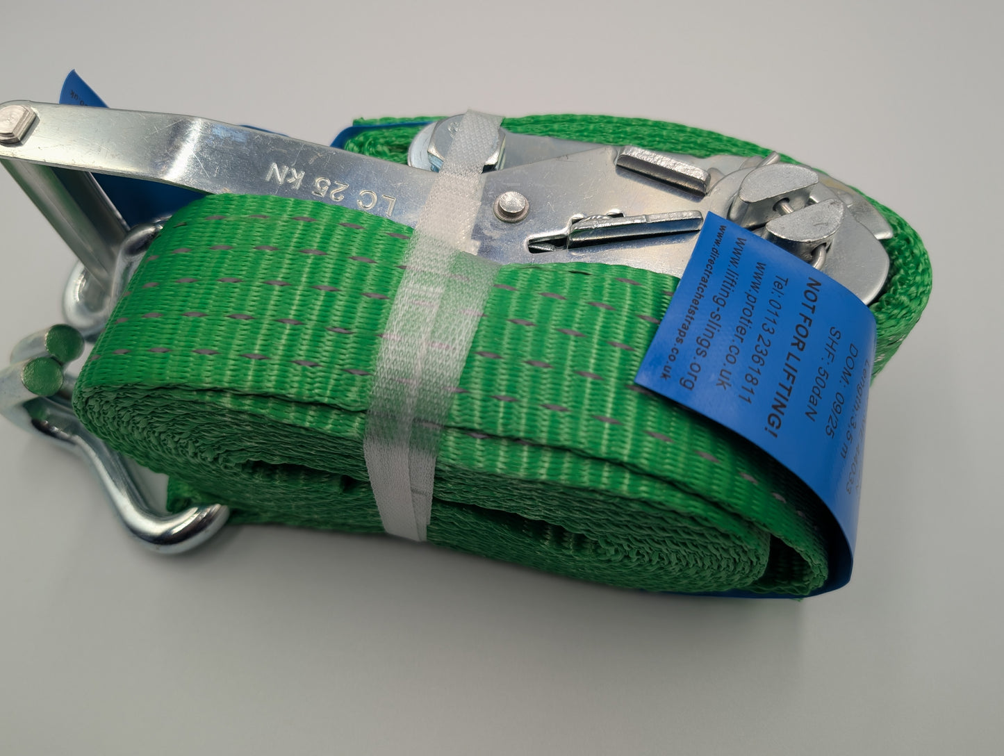 5t (5000kg) Car Trailer Transporter Green With Reflective Strips Wheel Soft Link Strap Recovery Straps Set of 4