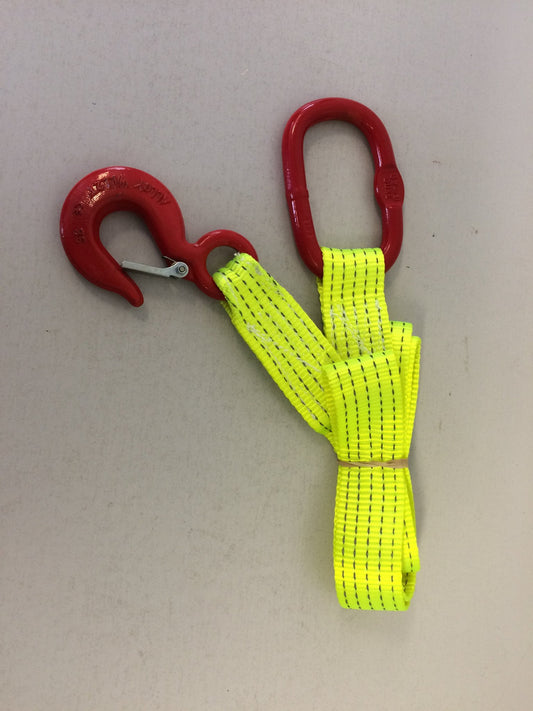 5t_5000kg_lightweight_hi_visibility_yellow_winch_strap_2m_with_hook_&_ring_image_1