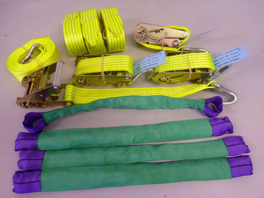 5t_5000kg_car_trailer_transporter_hi_visibility_yellow_wheel_soft_link_strap_recovery_straps_set_of_4_image_1