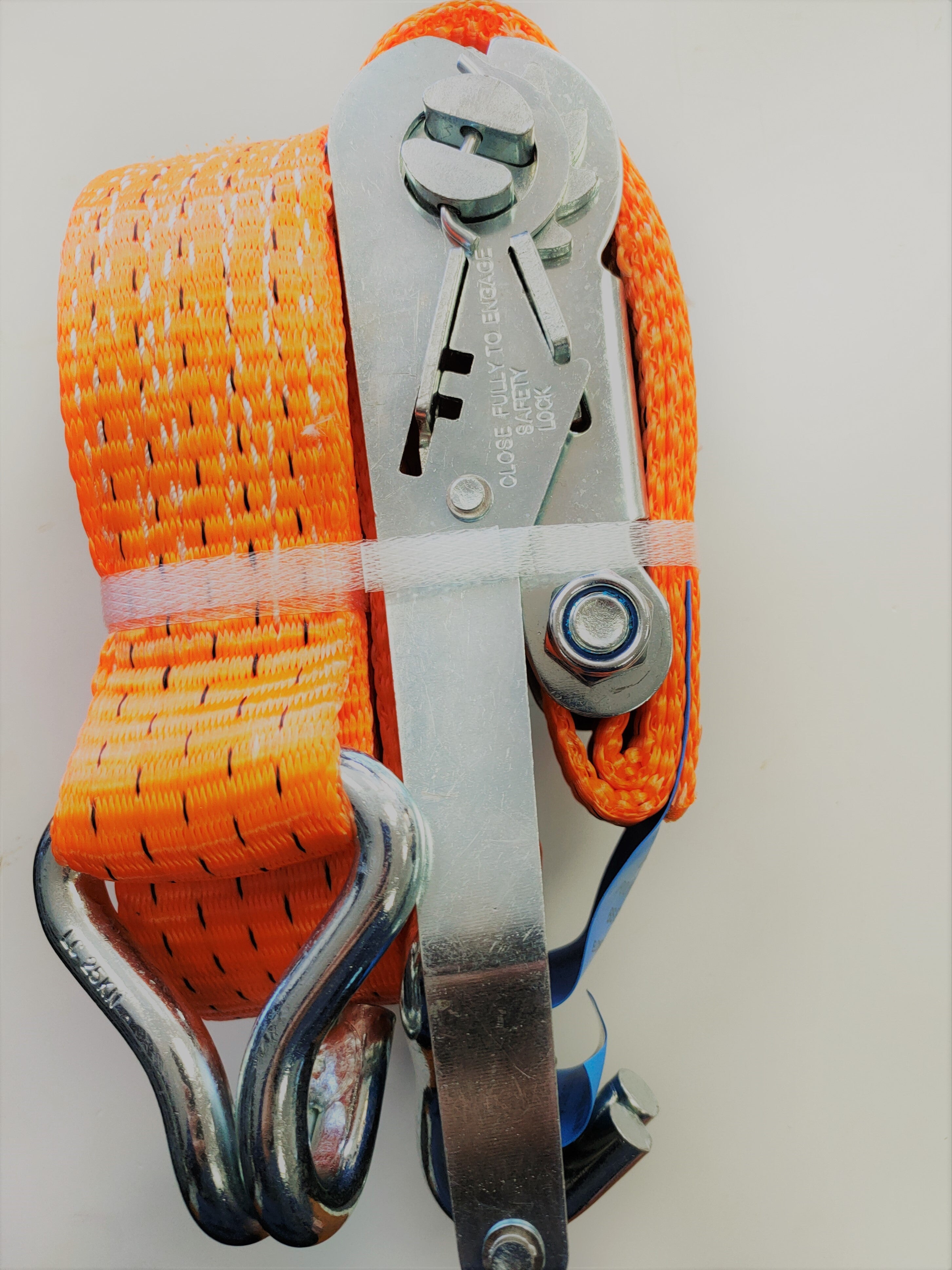 Box Of Eight 5t (5000kg) Heavy Duty Orange Ratchet Straps 10m ...