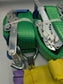 5t (5000kg) Car Trailer Transporter Green With Reflective Strips Wheel Soft Link Strap Recovery Straps Set of 4