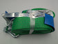 5t (5000kg) Car Trailer Transporter Green With Reflective Strips Wheel Soft Link Strap Recovery Straps Set of 4
