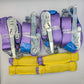 5t (5000kg) Car Trailer Transporter Purple With Reflective Strips Wheel Soft Link Strap Recovery Straps Set of 4