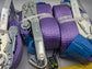 5t (5000kg) Car Trailer Transporter Purple With Reflective Strips Wheel Soft Link Strap Recovery Straps Set of 4