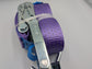 5t (5000kg) Car Trailer Transporter Purple With Reflective Strips Wheel Soft Link Strap Recovery Straps Set of 4