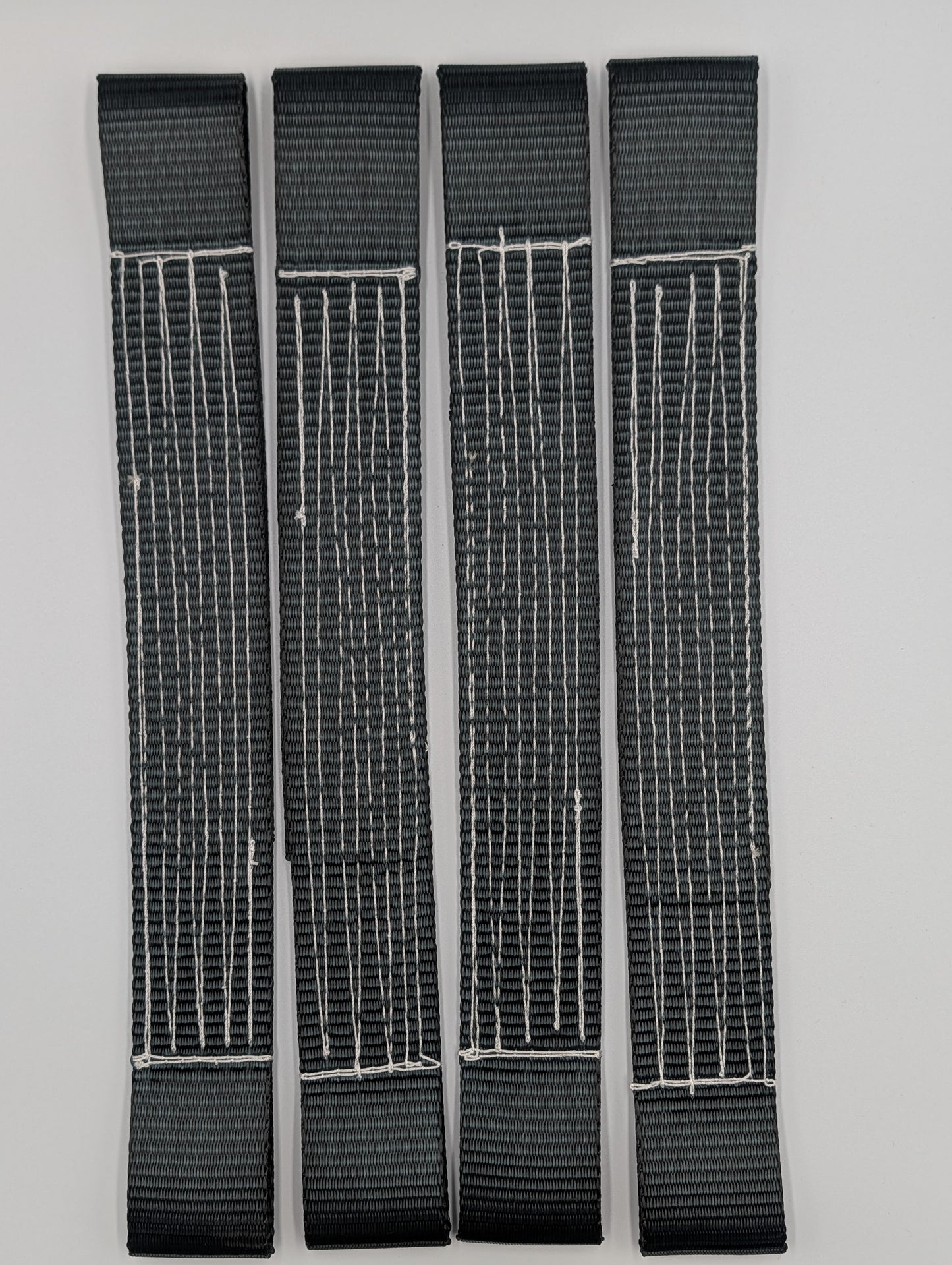 4 x Black Yellow Flat Soft Link Straps