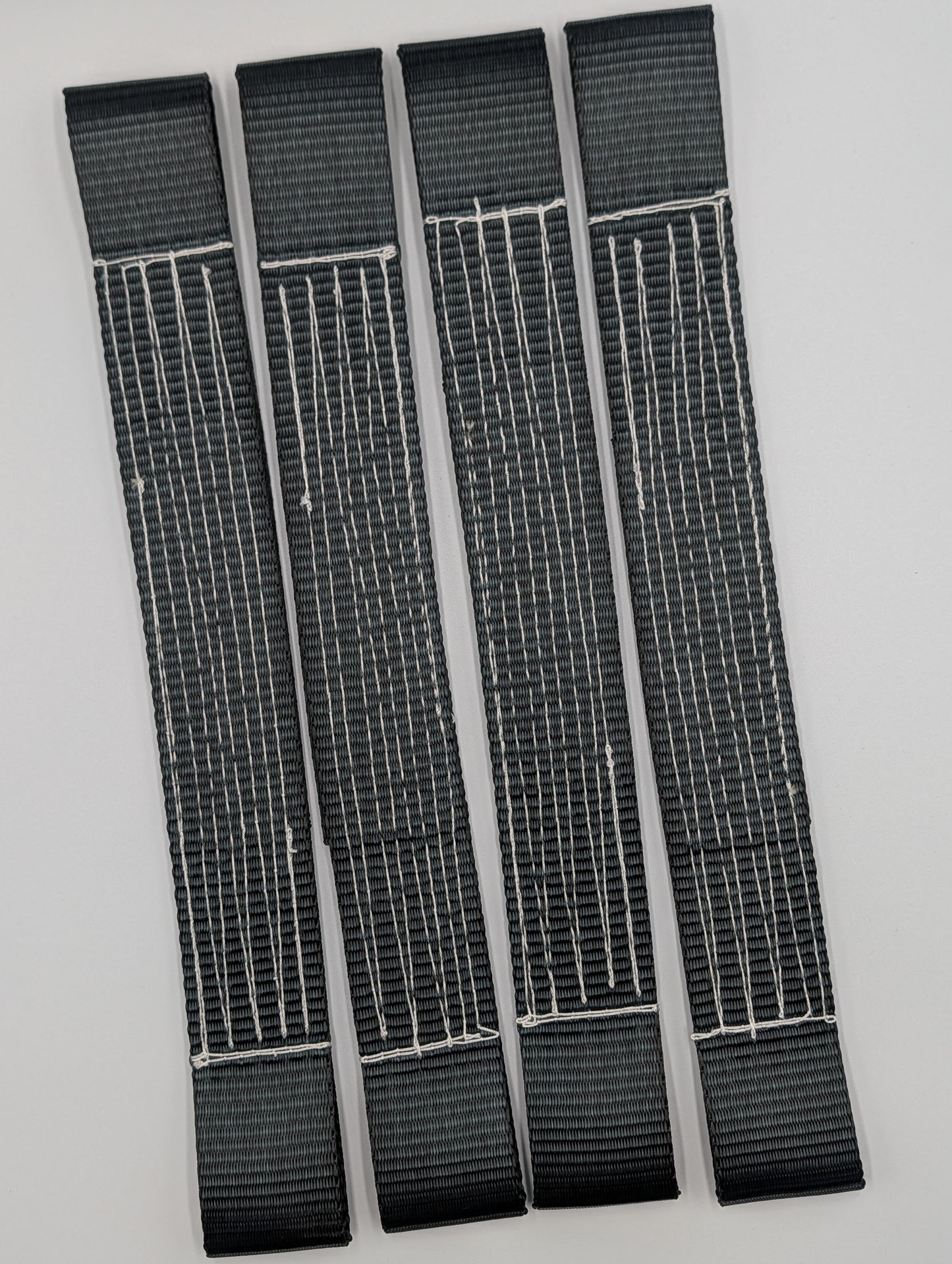 4 x Black Yellow Flat Soft Link Straps