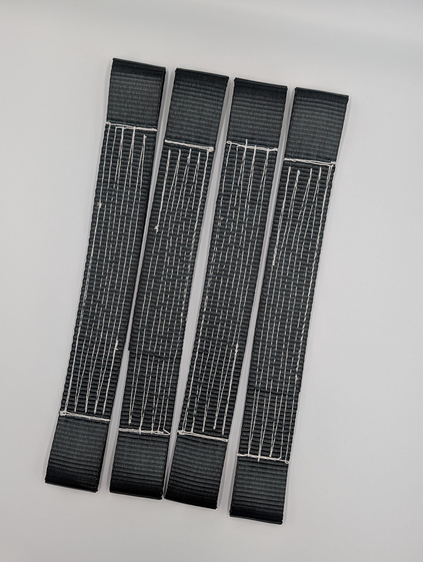 4 x Black Yellow Flat Soft Link Straps
