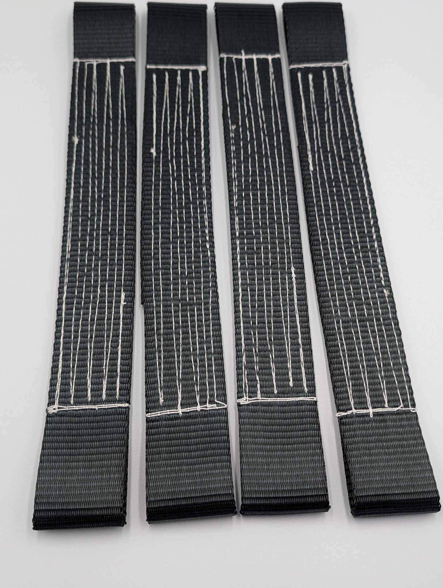 4 x Black Yellow Flat Soft Link Straps