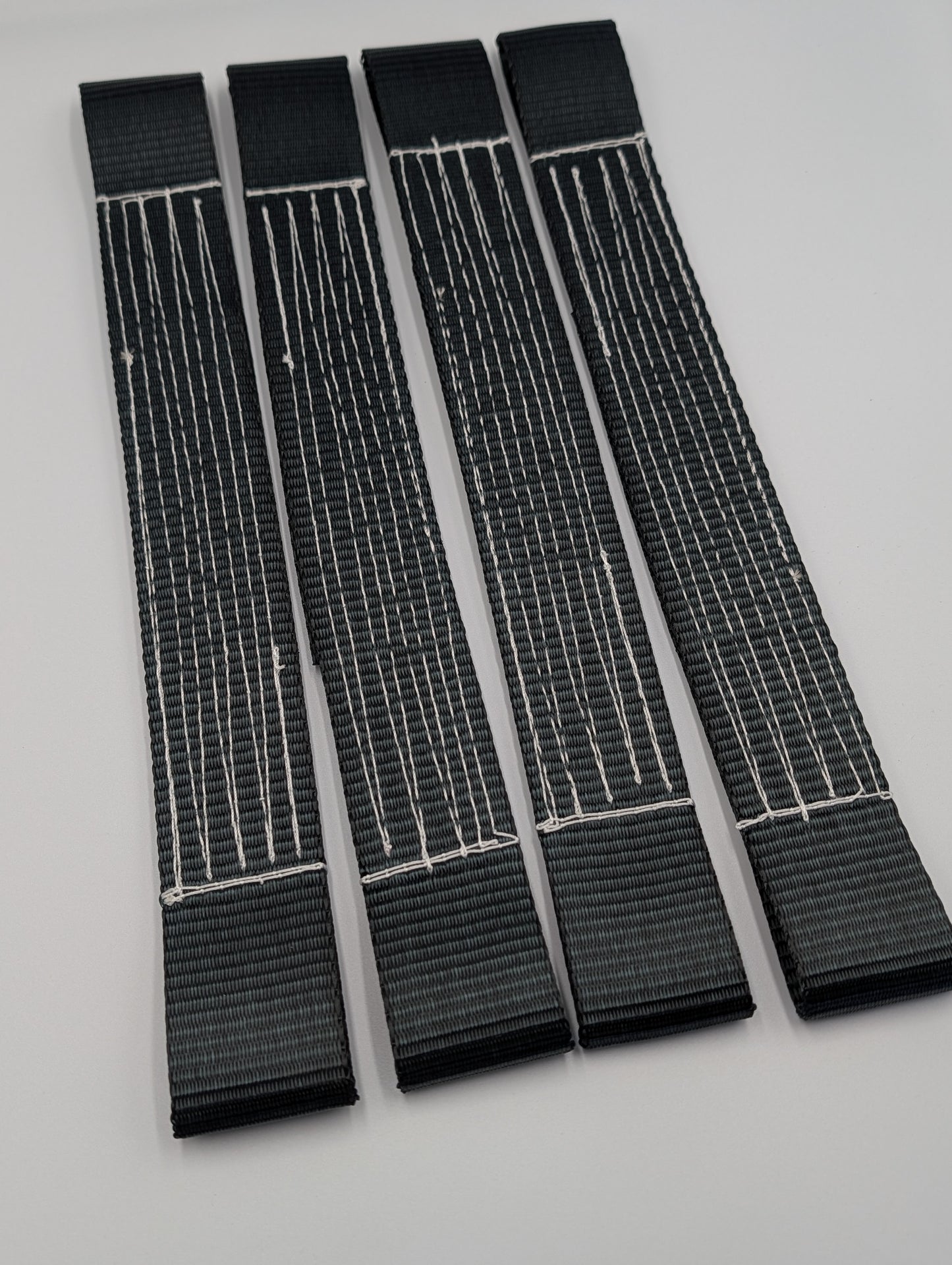 4 x Black Yellow Flat Soft Link Straps