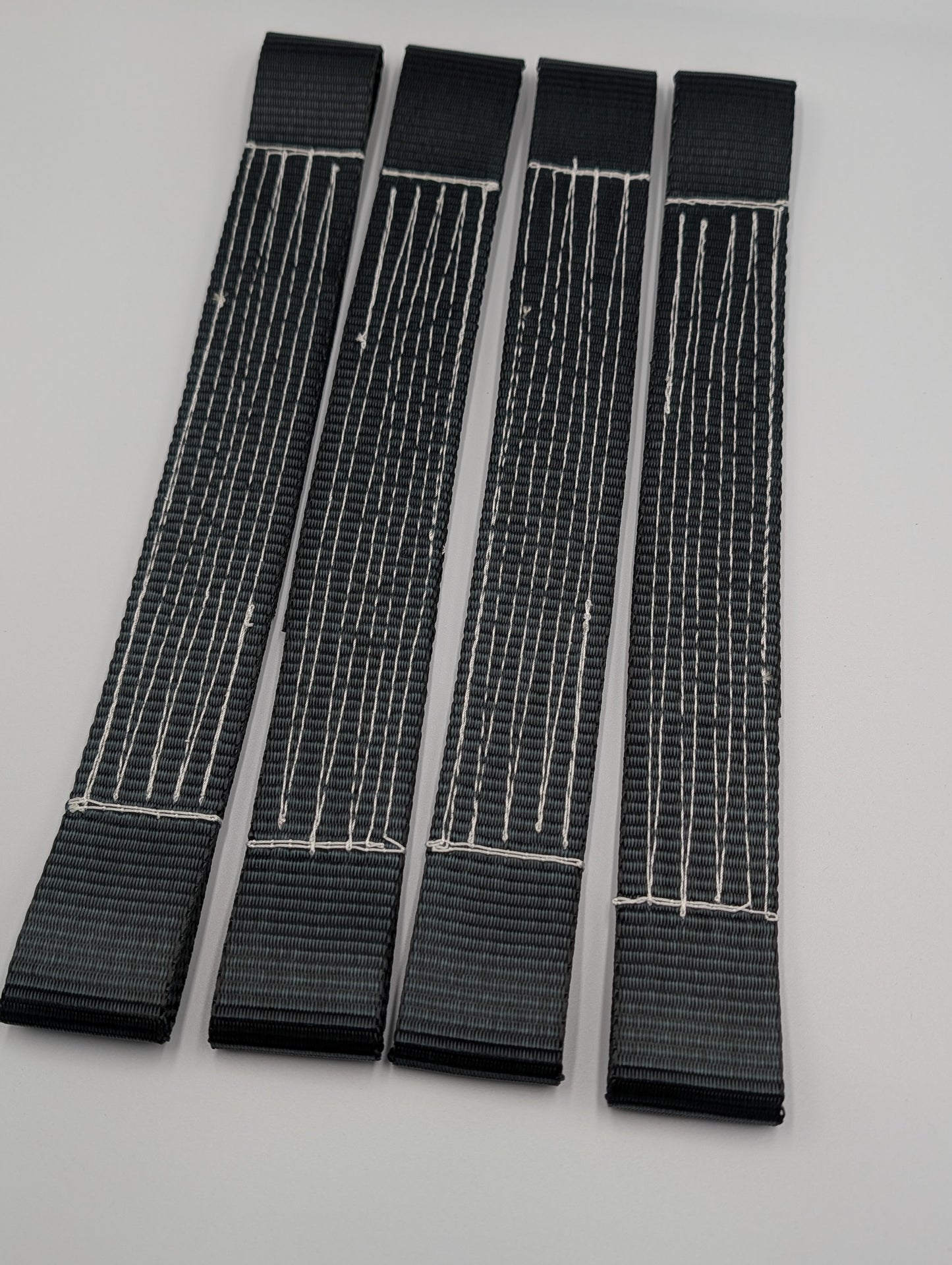 4 x Black Yellow Flat Soft Link Straps
