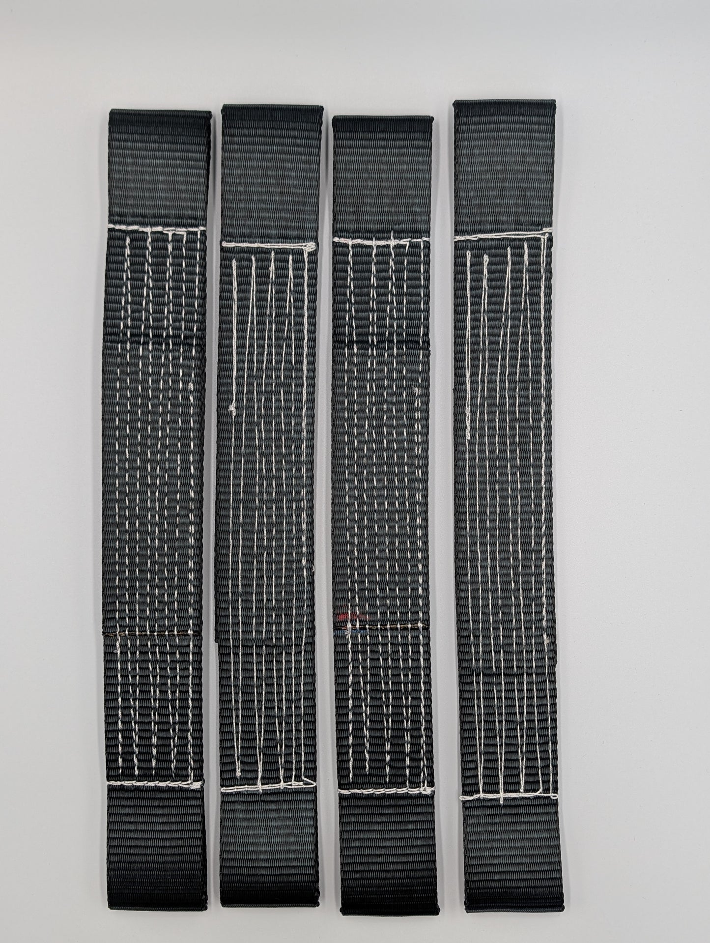 4 x Black Yellow Flat Soft Link Straps