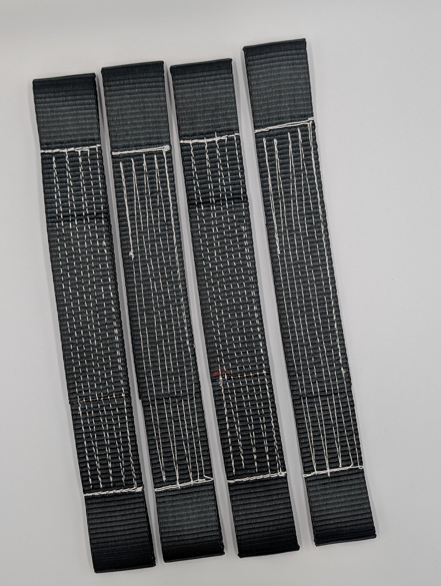 4 x Black Yellow Flat Soft Link Straps