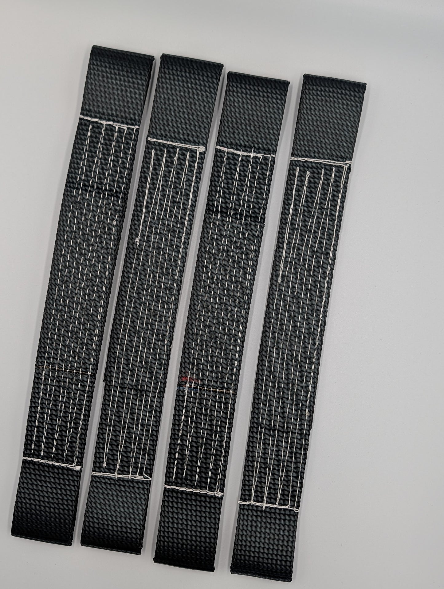 4 x Black Yellow Flat Soft Link Straps