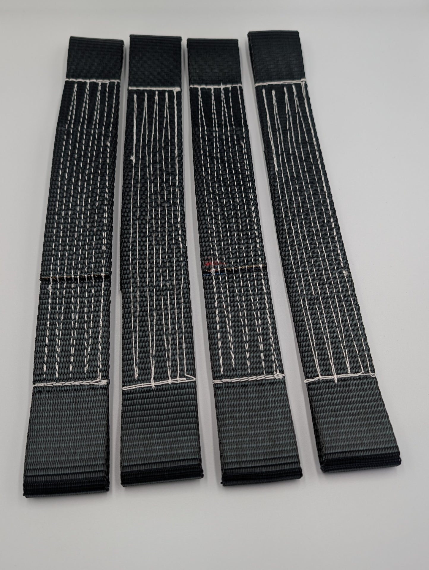 4 x Black Yellow Flat Soft Link Straps