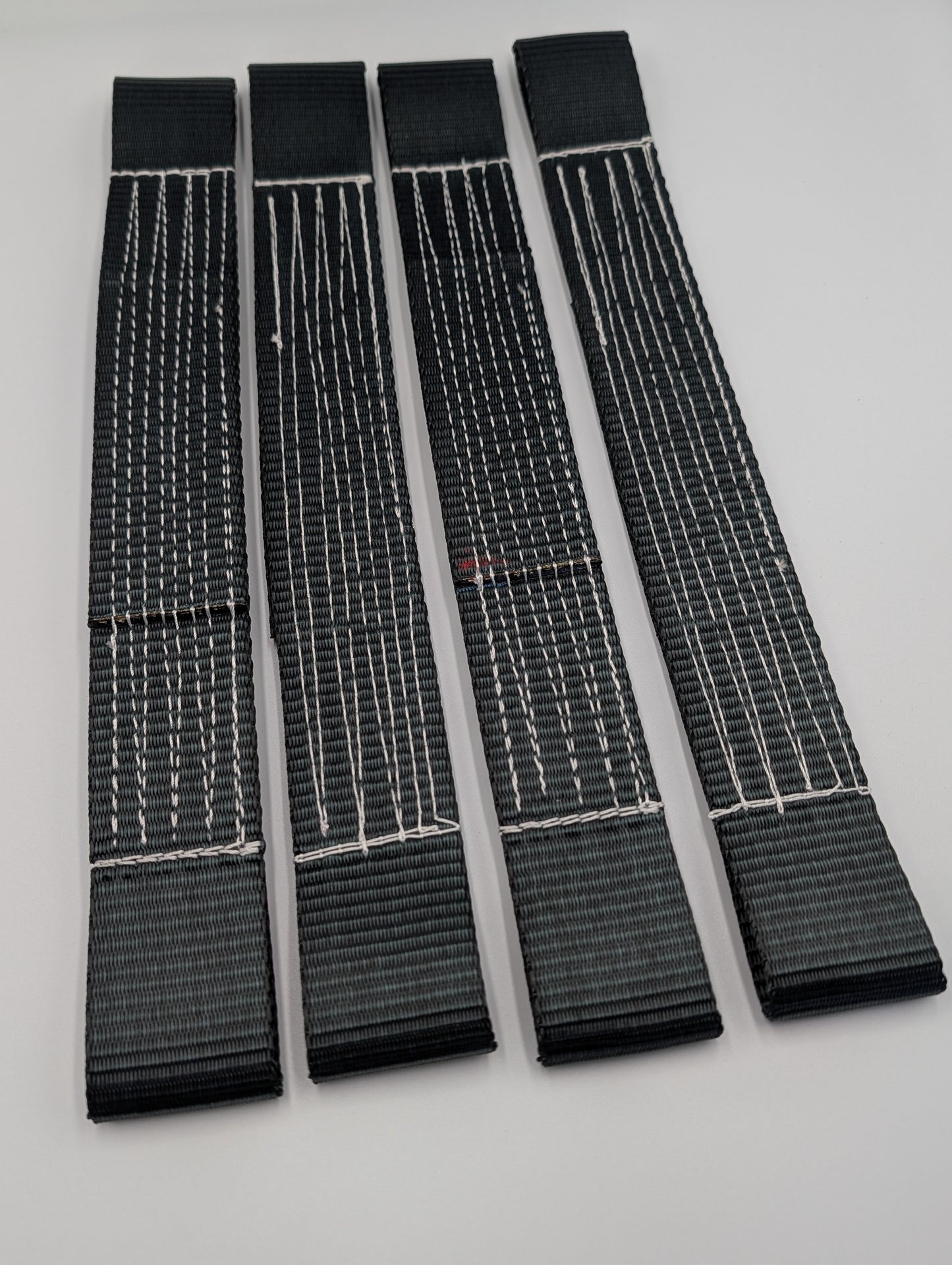 4 x Black Yellow Flat Soft Link Straps