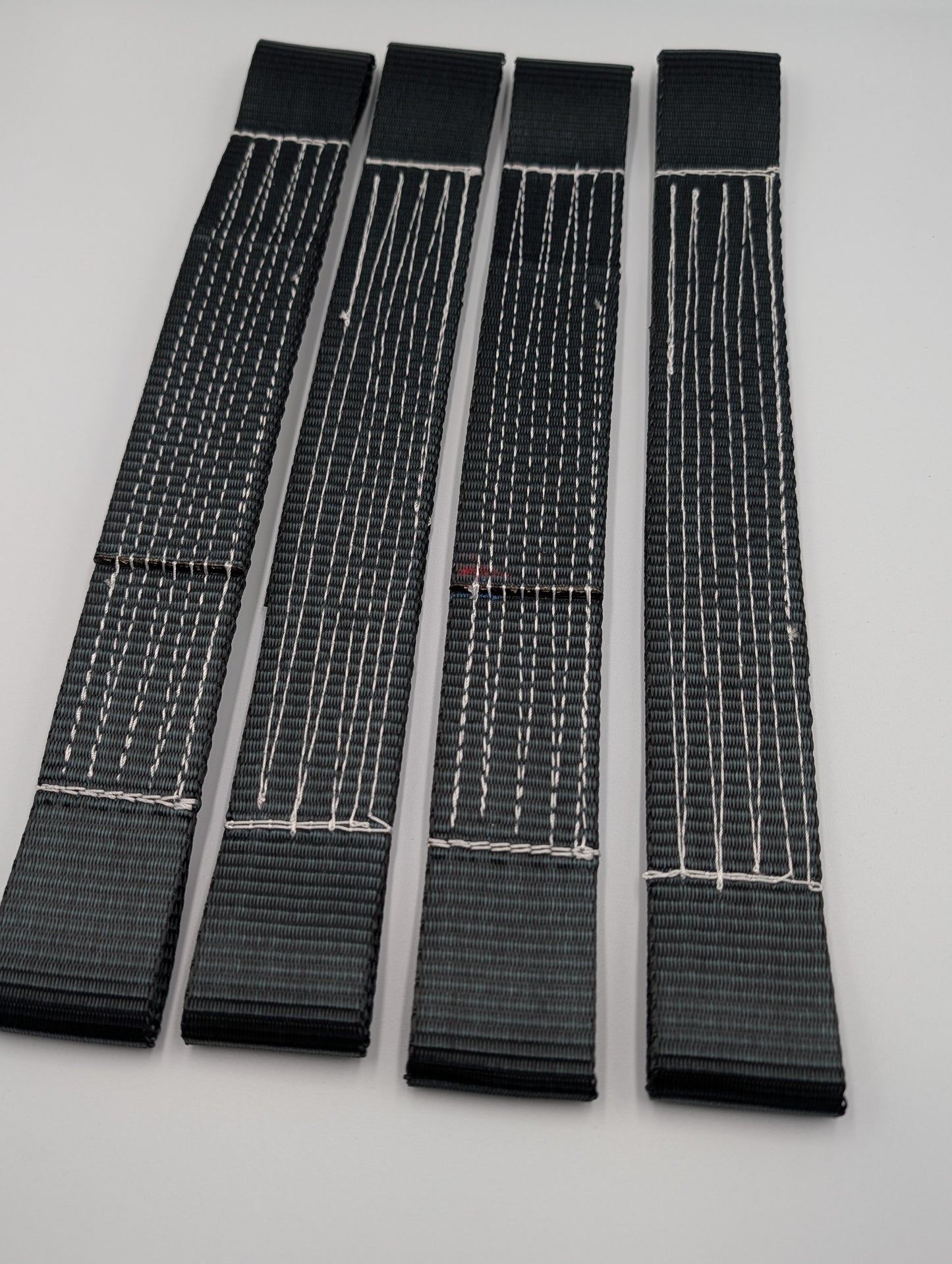 4 x Black Yellow Flat Soft Link Straps