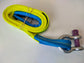 5t (5000kg) Hi Visibility Yellow 4x4 Recovery Towing Strap With Bow Shackles