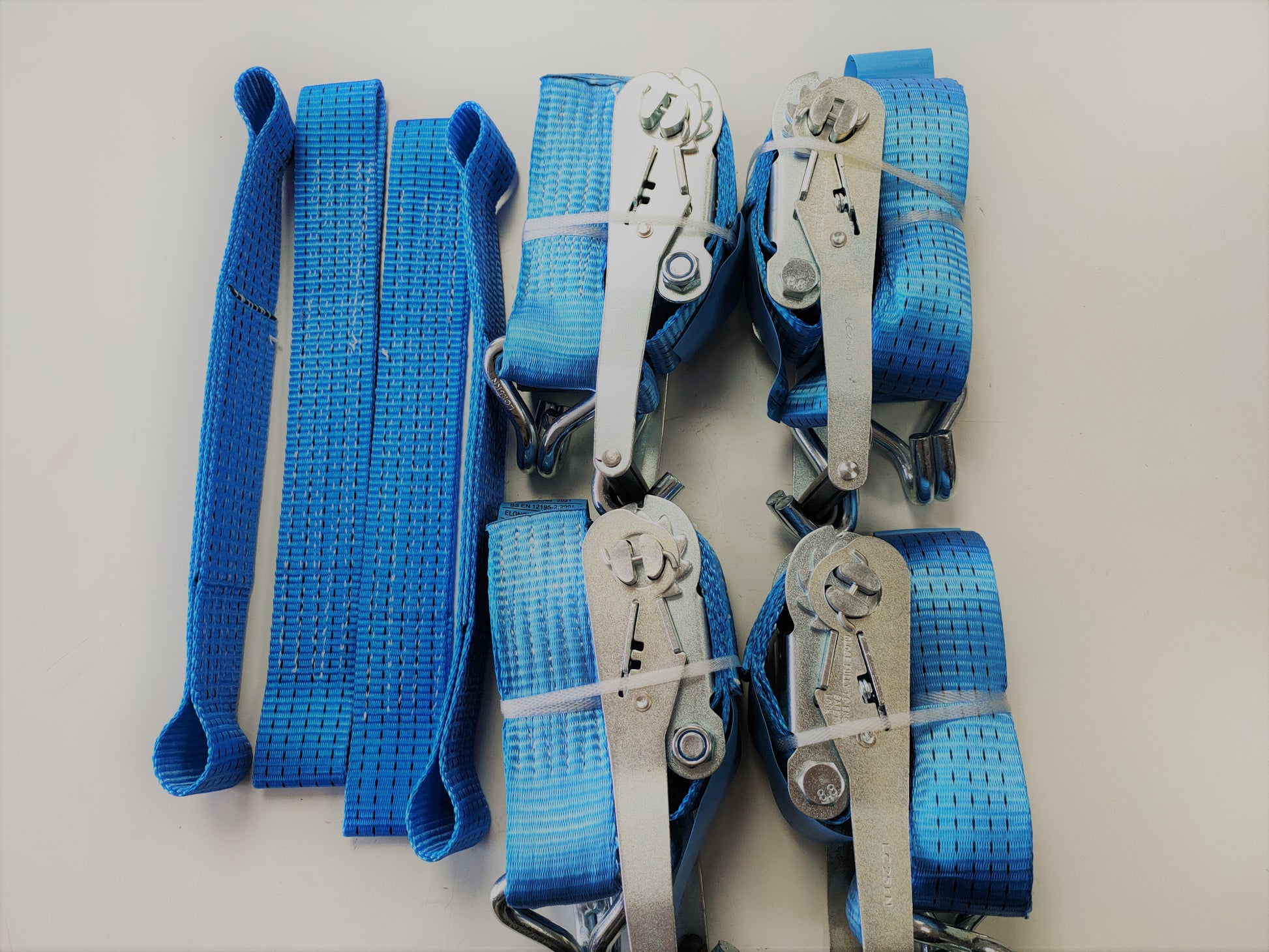 5t_5000kg_car_trailer_transporter_blue_wheel_flat_soft_link_strap_recovery_straps_set_of_4_image_1