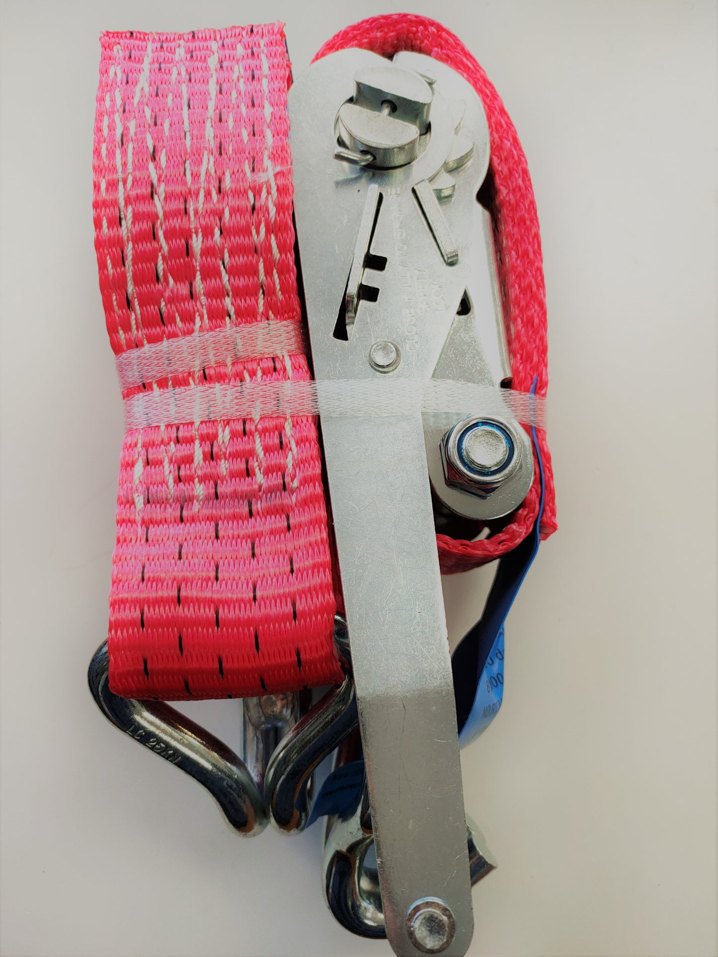 Pack Of Two 5t (5000kg) Heavy Duty Red Ratchet Straps 4m